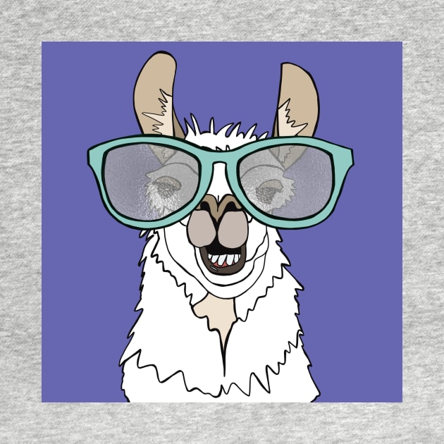 Very Peri Llama with glasses by Quick Brown Fox Canada 